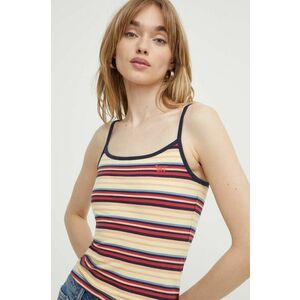 Superdry top femei, culoarea galben imagine