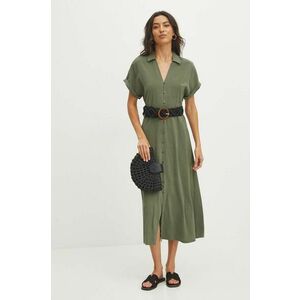 Medicine rochie culoarea verde, midi, evazati imagine