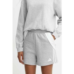 adidas Performance pantaloni scurți Tiro 24 femei, culoarea gri, cu imprimeu, high waist, IR9327 imagine