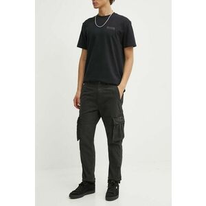 Superdry pantaloni barbati, culoarea negru, mulata imagine