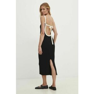 Answear Lab rochie culoarea negru, midi, mulata imagine