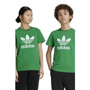 adidas Originals tricou de bumbac pentru copii TREFOIL TEE culoarea verde, cu imprimeu, IY4003 imagine