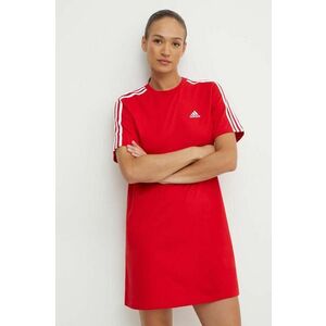 adidas rochie din bumbac Essentials culoarea rosu, mini, drept, IY4241 imagine