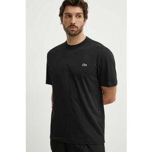 Lacoste tricou din bumbac barbati, culoarea alb, neted imagine