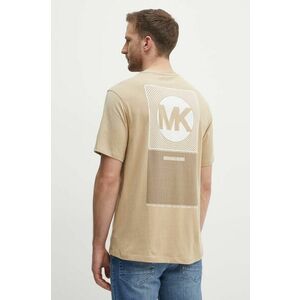 Michael Kors tricou din bumbac barbati, culoarea bej, cu imprimeu, CT4525NFV4 imagine