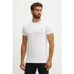 Versace tricou din bumbac barbati, culoarea alb, cu imprimeu, AUU01005 1A10011 imagine