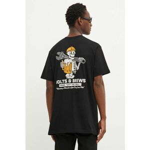 Vans tricou din bumbac barbati, culoarea negru, cu imprimeu, VN000J4CBLK1 imagine