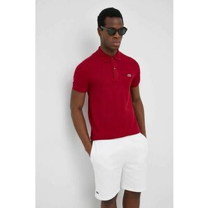 Lacoste polo de bumbac culoarea bordo, uni PH4012-001 imagine