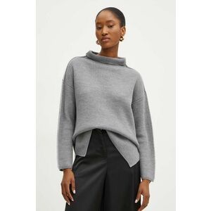 Max Mara Leisure pulover de lana femei, culoarea gri, călduros, cu turtleneck, 2426366178600 imagine