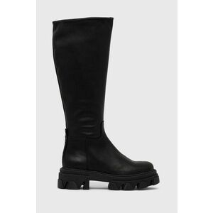 Steve Madden ghete de piele femei, culoarea negru, cu platforma imagine