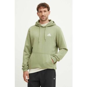 adidas bluza Essentials barbati, culoarea verde, cu glugă, neted, JJ4662 imagine