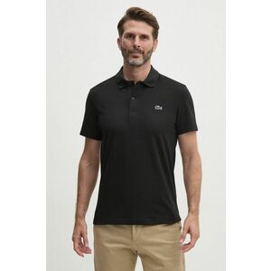 Lacoste tricou polo barbati, culoarea negru, neted, DH5522 imagine