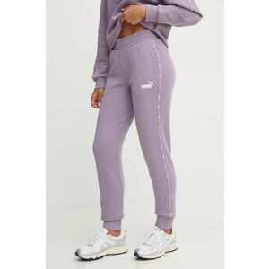 Puma pantaloni de trening Ess Tape culoarea violet, cu imprimeu imagine