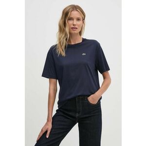 Lacoste tricou din bumbac femei, culoarea albastru marin, TF7215 imagine