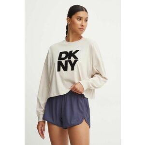 Dkny longsleeve din bumbac culoarea bej, DP4T9975 imagine