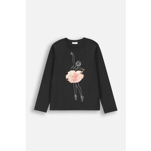 Coccodrillo longsleeve copii culoarea negru, EVERYDAY GIRL imagine