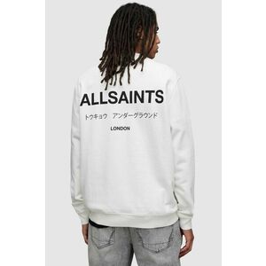 AllSaints longsleeve din bumbac culoarea alb, cu imprimeu imagine