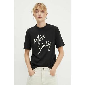 Miss Sixty tricou din amestec de mătase culoarea negru, 6L3SJ3780000 imagine