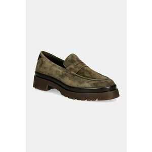 Gant mocasini din piele intoarsa Aligrey femei, culoarea verde, cu platforma, 29573766 G710 imagine