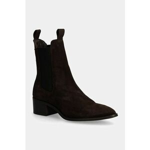 Gant botine din piele intoarsa St Broomly femei, culoarea maro, cu toc drept, 29553802 G464 imagine