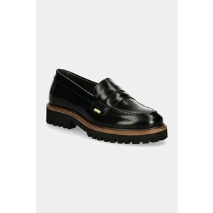 Barbour mocasini de piele Ludlow femei, culoarea negru, cu toc plat, LFO0723BK11 imagine