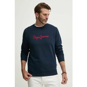 Pepe Jeans hanorac de bumbac NEW JOE CREW barbati, culoarea albastru marin, cu imprimeu, PM582715 imagine