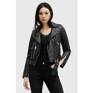 AllSaints geaca de piele BALFERN BIKER femei, culoarea negru, de tranzitie, W084LB imagine