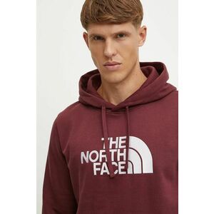 The North Face bluza Drew Peak barbati, culoarea bordo, cu glugă, cu imprimeu, NF0A89EM1OO1 imagine