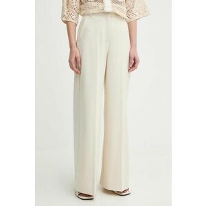 MAX&Co. pantaloni femei, culoarea bej, lat, high waist, 2416131043200 2416130000000 imagine