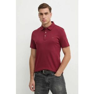 Michael Kors polo de bumbac culoarea bordo, melanj imagine