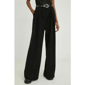 Answear Lab pantaloni x colecția limitată SISTERHOOD femei, culoarea negru, lat, high waist imagine