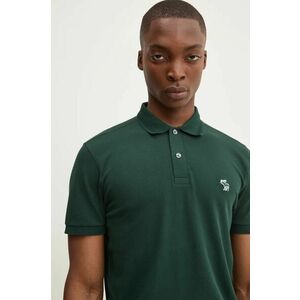 Abercrombie & Fitch tricou polo barbati, culoarea verde, cu imprimeu, KI124-4378 imagine