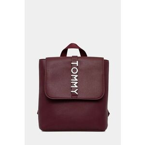 Tommy Jeans rucsac femei, culoarea bordo, mic, cu imprimeu, AW0AW16506 imagine