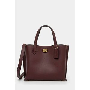 Coach poseta de piele culoarea bordo imagine