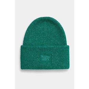 Superdry caciula din amestec de lana culoarea verde, din tricot gros, Y9010185A-GYJ imagine