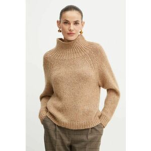 MAX&Co. pulover de lana femei, culoarea maro, cu turtleneck, 2426366024200 imagine