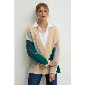 United Colors of Benetton cardigan din amestec de lana culoarea bej, 1142E604I imagine