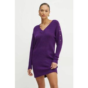 Morgan rochie din amestec de lana RMHIVER culoarea violet, mini, oversize, RMHIVER imagine