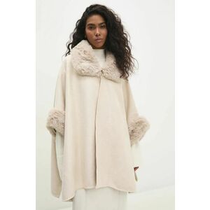 Answear Lab poncho femei, culoarea bej, de tranzitie, oversize imagine