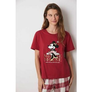 women'secret pijamale de bumbac MICKEY culoarea rosu, bumbac, 3138597 imagine