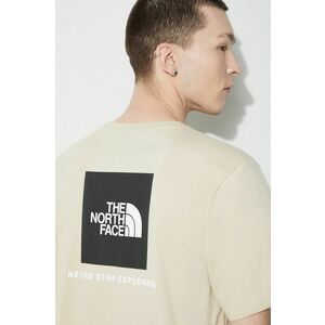 The North Face tricou din bumbac M S/S Redbox Tee barbati, culoarea bej, cu imprimeu, NF0A87NP3X41 imagine