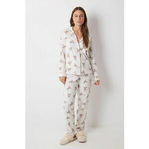 women'secret pijamale de bumbac DAILY TEDDY culoarea maro, bumbac, 3598079 imagine