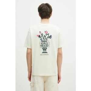 Drôle de Monsieur tricou Le T-Shirt Vase barbati, culoarea bej, cu imprimeu, E-TS211-CO165-CM imagine