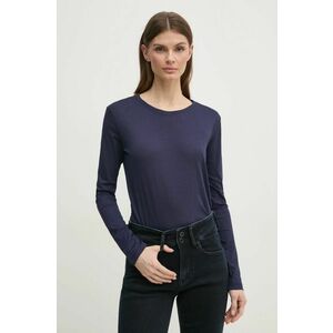 Sisley longsleeve femei, culoarea albastru marin imagine