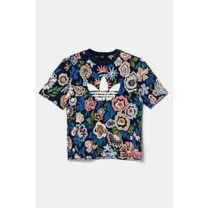 adidas Originals tricou de bumbac pentru copii culoarea albastru marin, cu imprimeu, JD0527 imagine