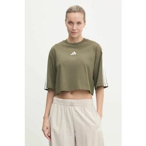 adidas tricou din bumbac Essentials femei, culoarea verde, JE1199 imagine