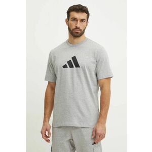 adidas tricou din bumbac Future Icons barbati, culoarea gri, cu imprimeu, JD4914 imagine