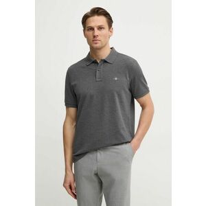 Gant polo de bumbac culoarea gri, neted imagine