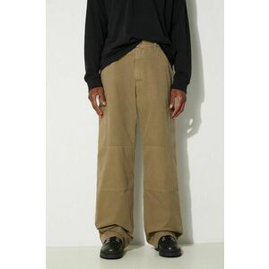 MM6 Maison Margiela pantaloni de bumbac culoarea verde, drept, SH0KA0029.S78548 imagine