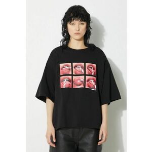 Fiorucci tricou din bumbac Mouth Print Padded T-Shirt femei, culoarea negru, M01FPTSH105CJ01BK01 imagine